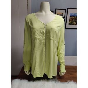 Soft Surroundings Zip-Up Long Sleeve Blouse